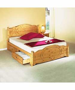 Sherington Pine Double Bed with 4 Drawers - Sprung Mattress