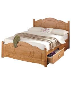 Unbranded Sherington Pine Single Bed Frame - 2 Drawers