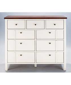 Shingsu 6 Wide 3 Narrow Drawer Chest - Ivory
