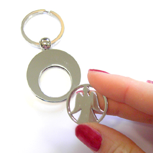 Unbranded Shopping Trolley Tokens - Angel Coin Keyring