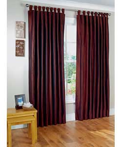 Unbranded Shot Satin Lined Chocolate Tab Top Curtains - 46