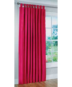 Unbranded Shot Satin Lined Fuchsia Tab Top Curtains - 66 x