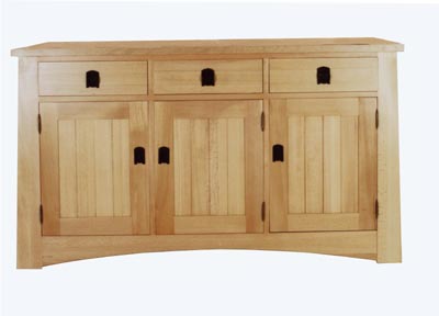 5FT ARTS AND CRAFTS BEECH SIDEBOARD