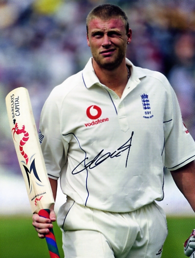 Signed by Freddie Flintoff in black pen. Certificate of Authenticity no. 0410000571