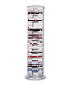 Silver DVD Wire and Mesh Storage Tower