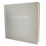 Sophisticated textured silver wedding album