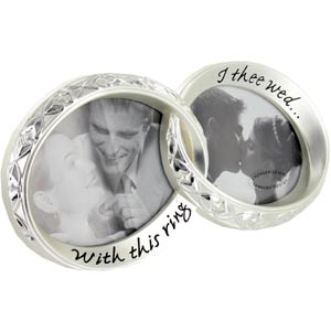 Unbranded Silverplated double wedding ring photo frame