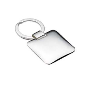 Sleek and stylish silverplated keyring in a contemporary, chunky square. Engraving option available.
