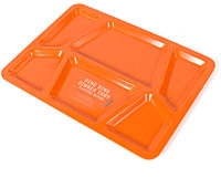 We hereby sentence you to eat your din-dins off this replica prison dinner tray. It