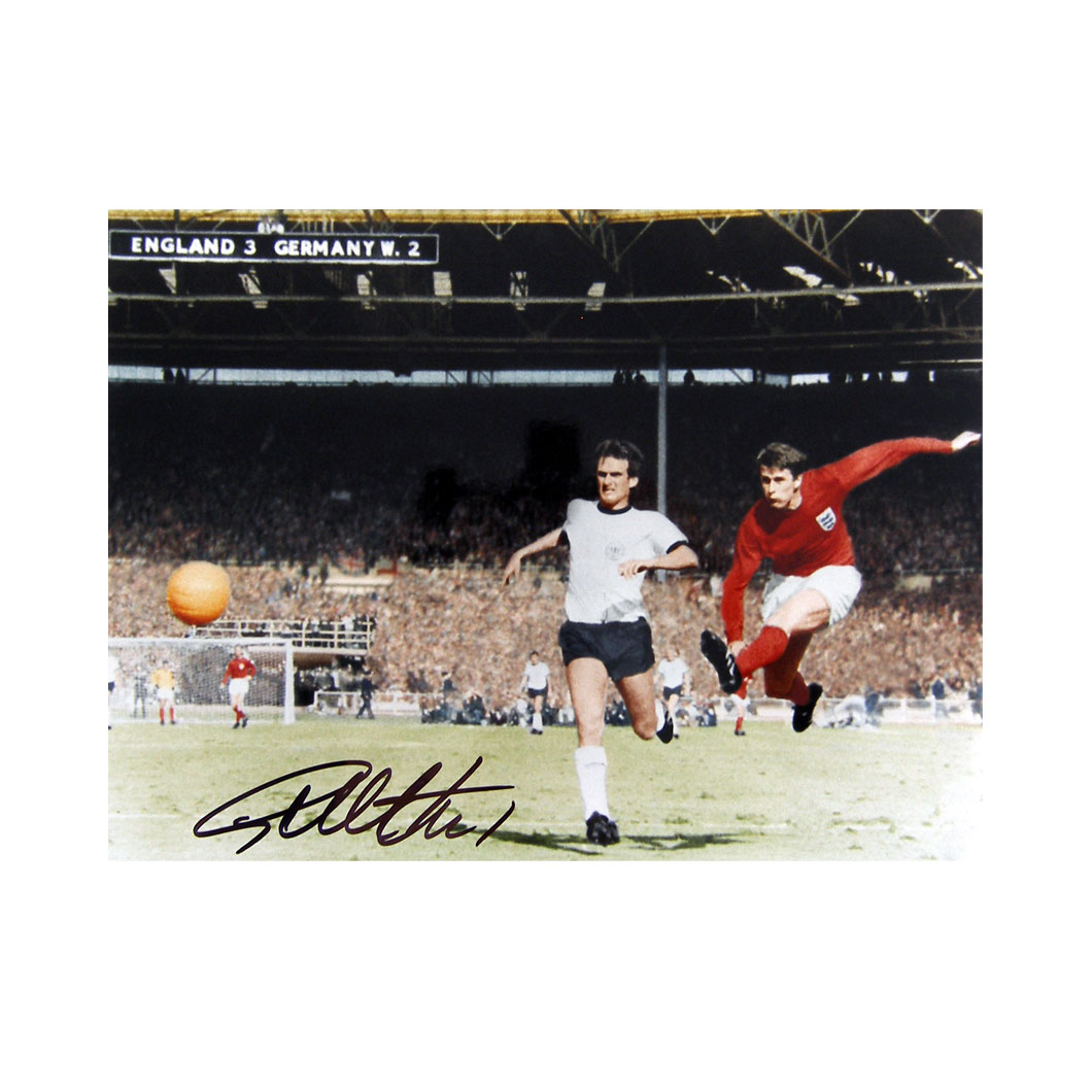 This 12` x 16` photograph is personally signed by 1966 England World Cup hatrick hero Sir Geoff Hurs