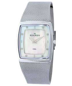 Unbranded Skagen Ladies Silver Square Face Strap Watch
