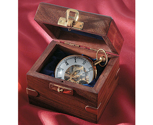 Unbranded Skeleton lens clock in plush box with extra lining