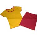 Skirt & T-Shirt Set - Yellow/Pink - 10