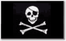 Skull and Cross Bones pirate flag or jack (when flown at sea). Great for bedrooms,  climbing frames,