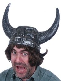 A viking or barbarian helmet to strike fear into your enemies` hearts. This one has a scary skull