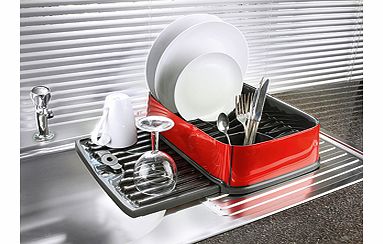 One of the neatest dish drainers ever, this one takes up the minimum of space. Yet despite its size it accommodates up to 12 place settings and has a flat inner surface for cups, jugs etc, as well as a separate section for your cutlery. The best feat