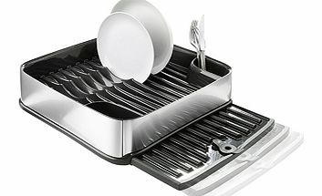 One of the neatest dish drainers ever, this one takes up the minimum of space. Yet despite its size it accommodates up to 12 place settings and has a flat inner surface for cups, jugs etc, as well as two separate sections for your cutlery. The best f