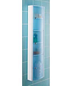 Slimline Bathroom Cabinet with Blue Doors