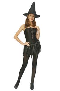 A very sexy little number. A black lace up bustier with attached frilled skirt. Hat included. One si
