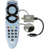Transmits the remote control signal from a secondary location to a Sky and Sky  digital satellite re