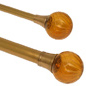 * Globe shaped curtain finial with a brass stem * Shown top in AMBER