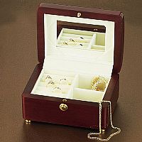Attractive piano wood jewellery box with decorativ
