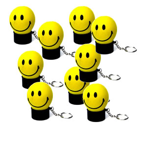 Take out your anger and stress on this Smiley Stress Keyring. Bet you won