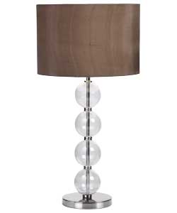 Unbranded Smoked Chocolate Glass Stacked Ball Table Lamp