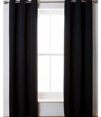 The Living Soft Drape Eyelet Blackout Curtains are a brilliant addition to your room. Finished in a striking black colour. they will ensure darkness and a peaceful nights sleep. Made from 100% polyester. Unlined. Blackout. Size 117cm (46 inches) wide