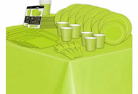 Unbranded Solid Colours Complete Party Kit - Lime Green