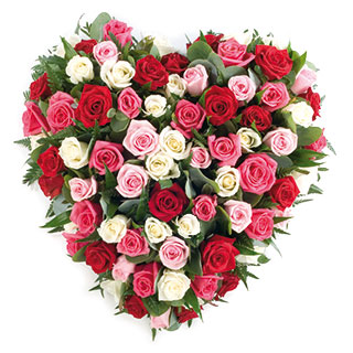 This lovely heart shaped tribute of just Roses is perfect for expressing your affections.