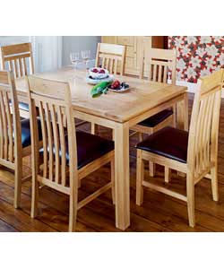 Size of table (L)150, (W)90, (H)75cm.Size of chair (W)42.5, (D)46, (H)100cm.Solid wood high back cha