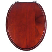 This toilet seat has a classic style in a dark brown finish.  Made from pine wood, this toilet seat