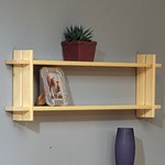 Solid Pine Wall Mounted Unit - H23 x W75 x D10cm