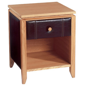 A handsome single drawer unit in oak, upholstered