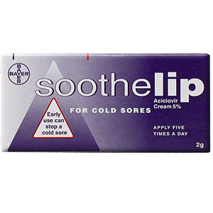 Soothelip For Cold Sores Cream contains Aciclovir,