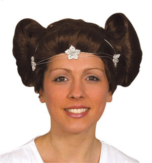 May the Force be With You!Brown Princess style wig with jewel detailing across the front.