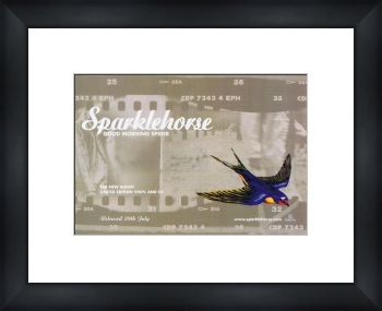 SPARKLEHORSE Good morning Spider - Custom Framed Original Ad 34x28cm 23mm black wood frame with whit