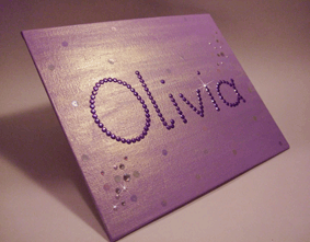 Unbranded Sparkly, personalised, sequin and crystal gem door name plaque.