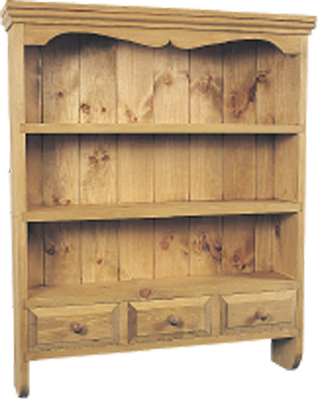 This lovely pine spice rack has lots of character with three shelves and three drawers allowing