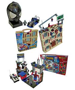 Three fabulous Spiderman products, including the Amazing Spiderman Building, is a storage case and