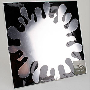 Make a statement with this stick on splash mirror. Try it on a bathroom wall or a kitchen cabinet !!