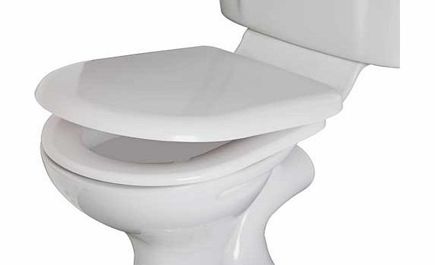 Unbranded Square Back Thermoplastic Toilet Seat - White