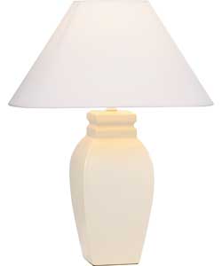 Unbranded Squared Urn Table Lamp - Cream