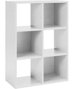 Unbranded Squares 6 Cube Unit - White Wood Effect