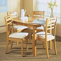 Squares Veneer Table & Four Chairs