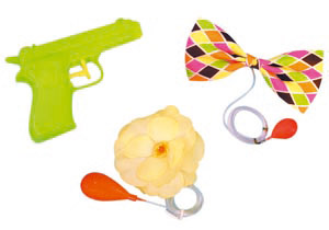 The classic waterpistol. Comes in assorted colours.