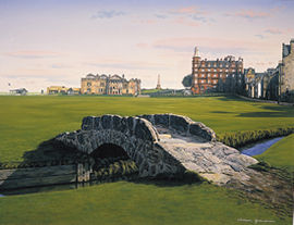 Unbranded St. Andrews Swilcan Bridge Limited Edition Golf Print by William Grandison