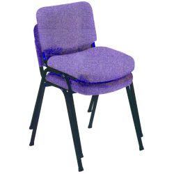 Unbranded Stacking Conference Side Chair Fabric Blue 4 Per