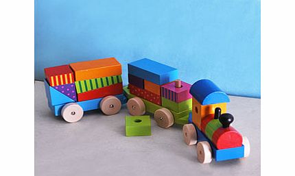 This Stacking Wooden Puzzle Train is an adorable traditional toy that any small child would have hours of fun playing with  not only can it be pulled along but each carriage breaks down in to building blocks.This brightly painted wooden train pulls t